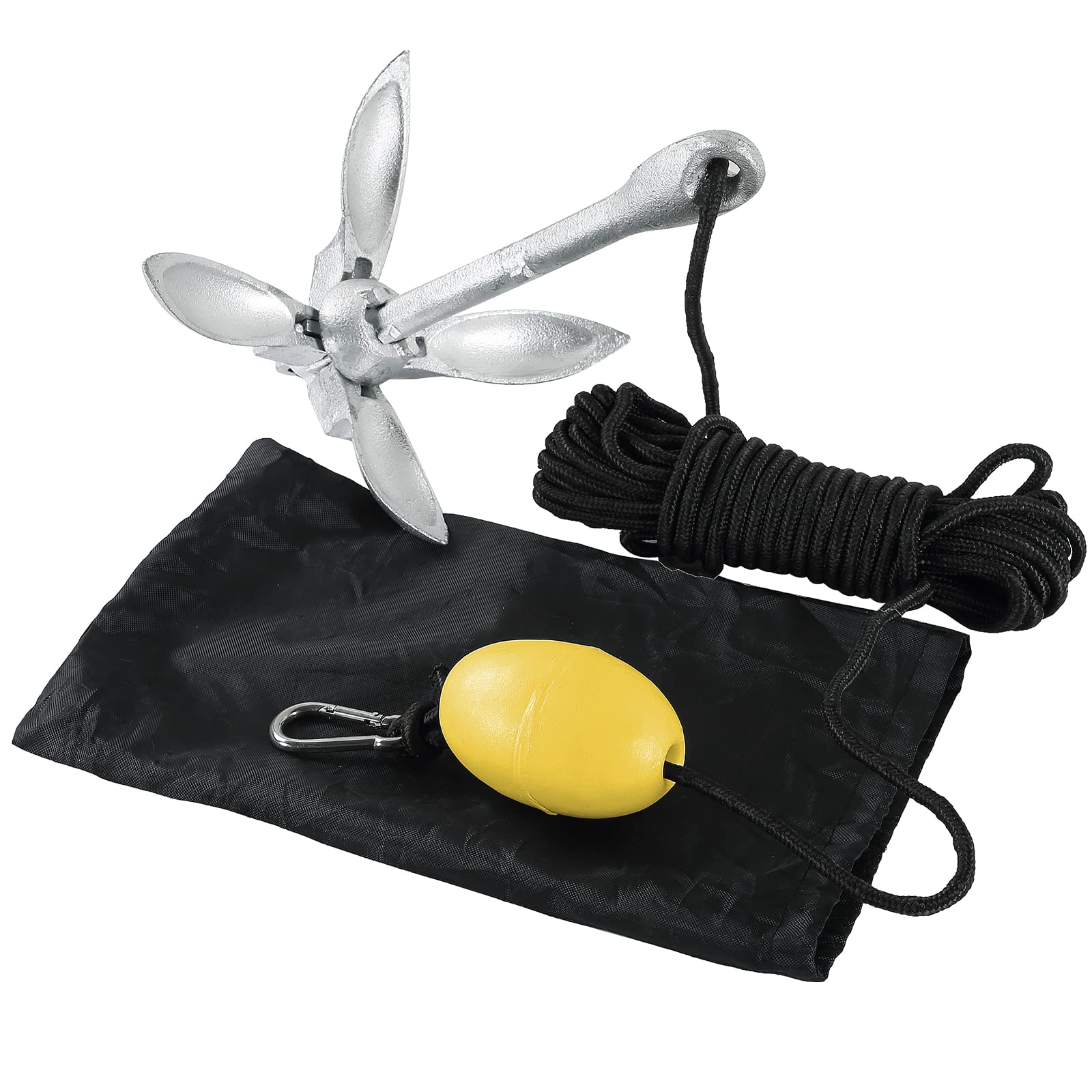 Alpinista Ancre Pliable Kayak 1.6 Kg - Kit Ancrage Avec Corde 12.2 M Pour Kayak, Canoë, Paddle & Pêche