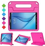BMOUO Kids Case for Samsung Galaxy Tab E 9.6 - Shockproof Light Weight Protection Convertible Handle Stand Kids Case for Samsung Galaxy Tab E / Tab E Nook 9.6 Inch 2015 Tablet , Rose