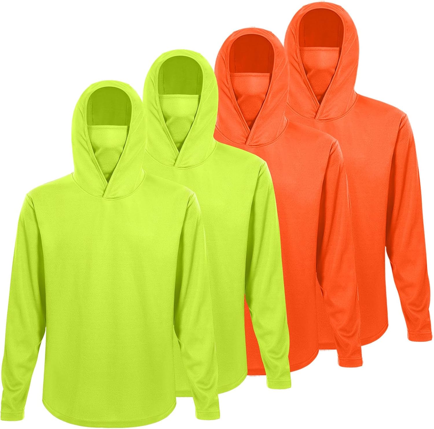 LeeHanTon Men's Sun Hoodie with Face Mask Long Sleeve Sun Protection Hooded Shirt Athletic T-Shirt for Fishing Hiking Cycling