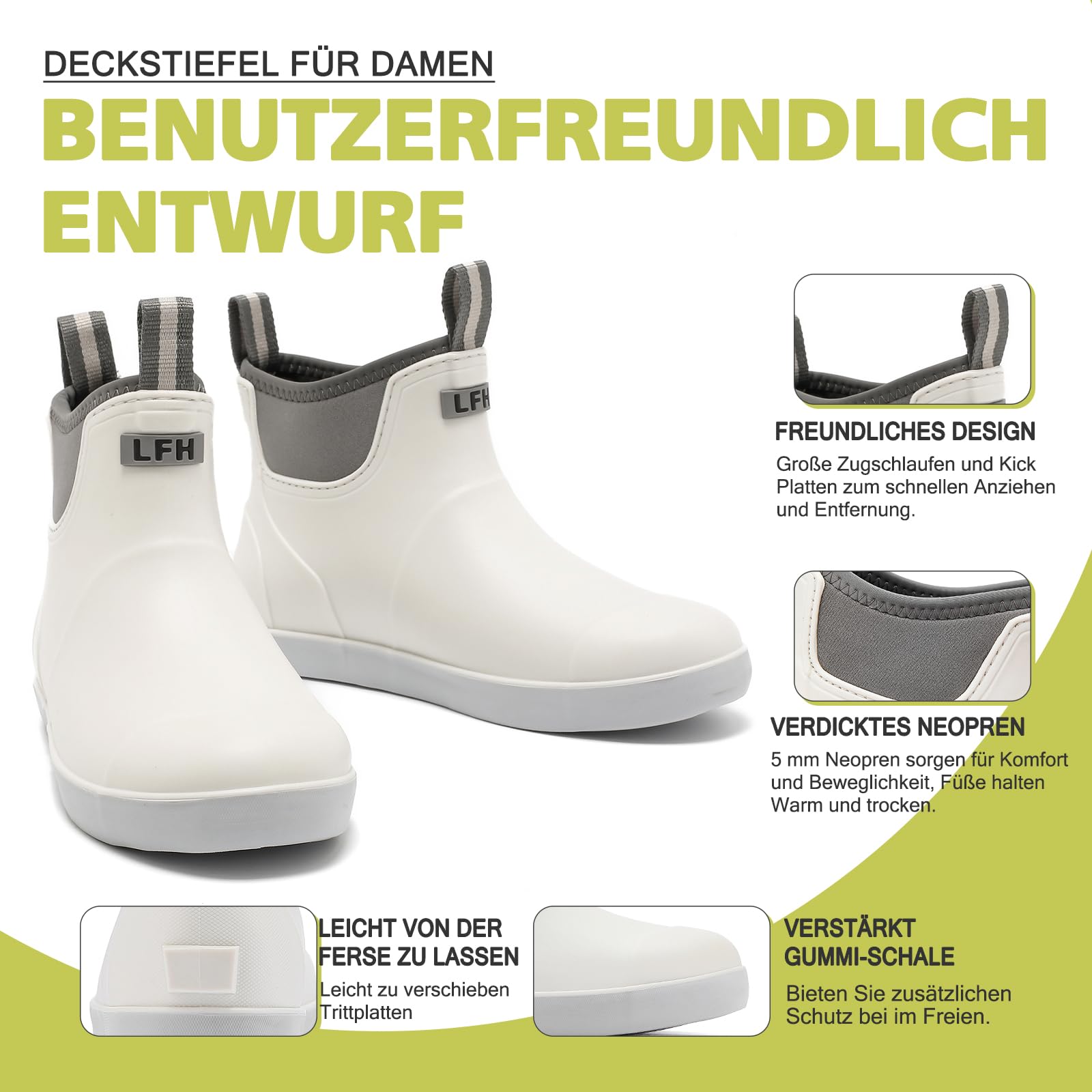 Bottines Caoutchouc Femme, Impermeable Antidérapant Légères Jardinage Chaussures