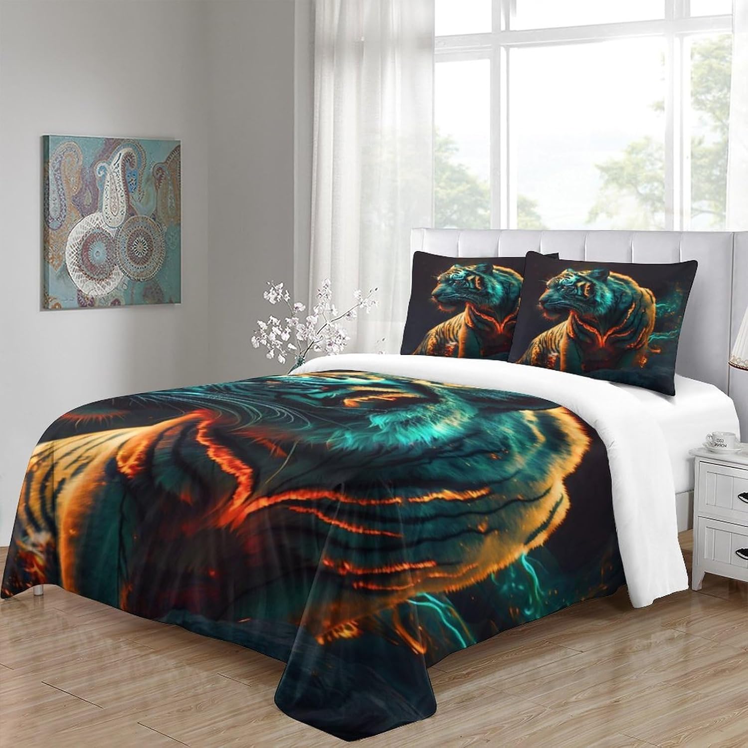 Printed Quilt Cover 3D Print Pillow Cases Bedding Set Soft Easy Care Bedding Quilt Cover Set Quilt Cover Children Room Decor 2 Pillowcases Twin（173x218cm）