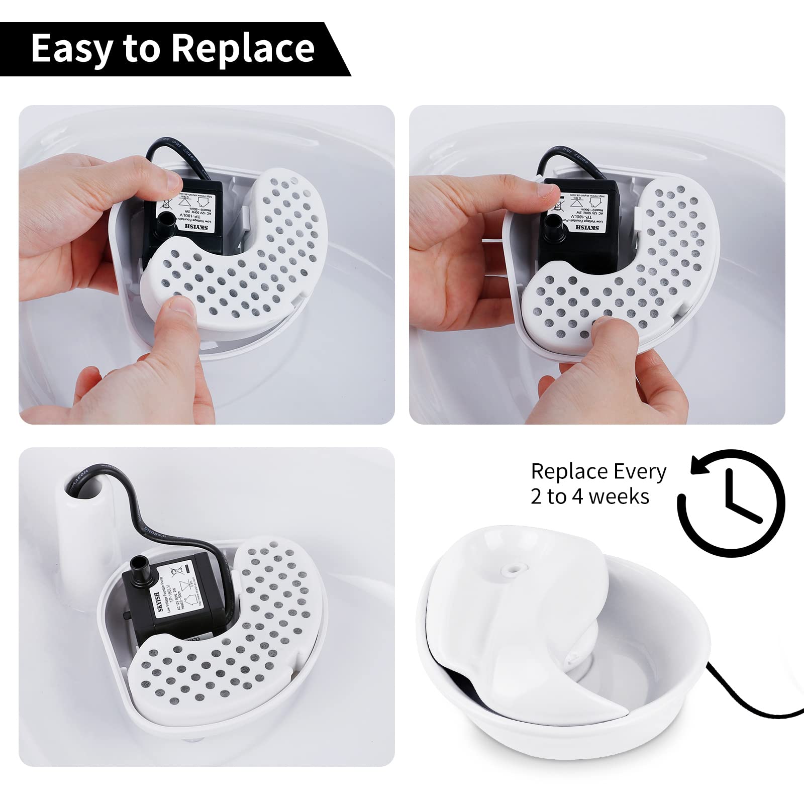 MyfatBOSS Pet Water Filter Replacement Cat Water Fountain Filters Compatible with Pioneer Pet Ceramic & Stainless Steel Raindrop Fountains, 12 Packs Pet Fountain Carbon Filters