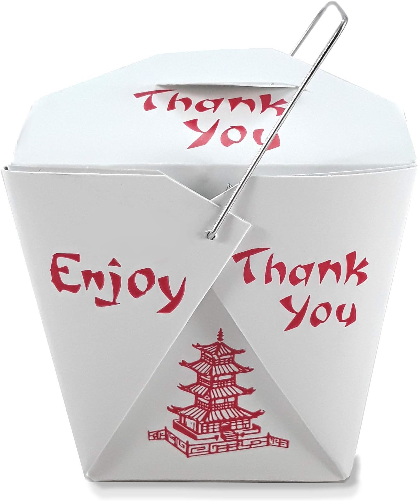 Pack of 50 Chinese Take Out Boxes Pagoda 16 oz/Pint Size Party Favor and Food Pail (50)