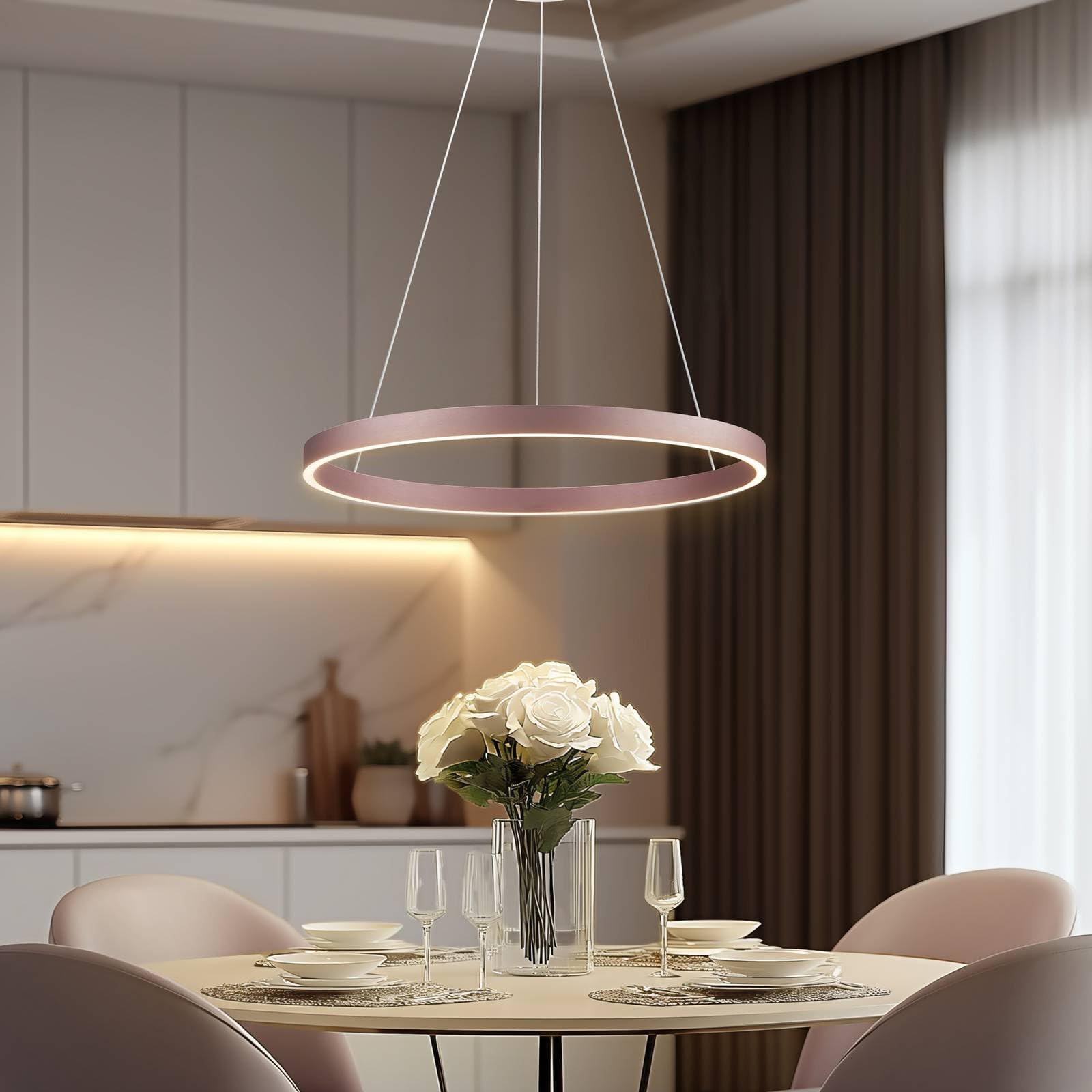 Lucande LED Smart Home Pendelleuchte Yonam dimmbar mit Leselampe (Modern) in Braun aus Aluminium (1 flammig,) - Deckenlampe Esstischlampe Smarte Hängelampe,Smarte Hängeleuchte Wohnzimmerleuchte