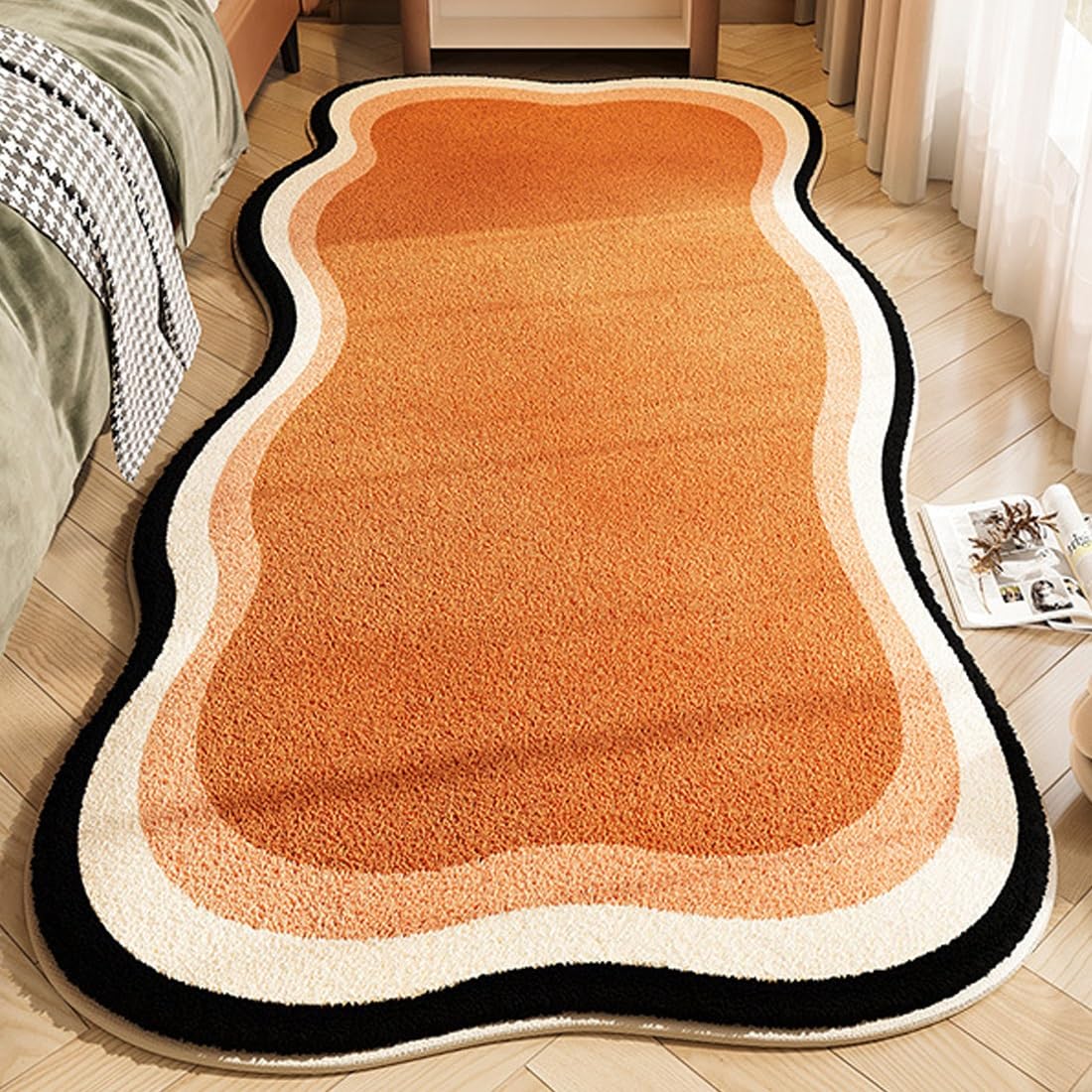 Tapis doux en fausse laine lavable et antidérapant pour entrée de salle de bain