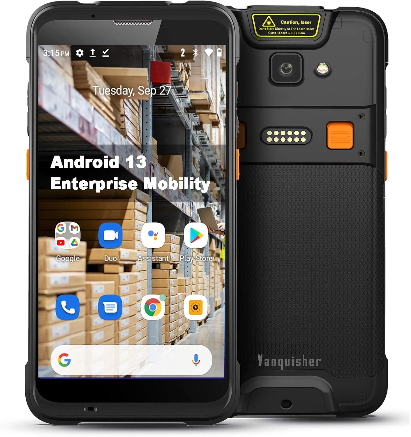 Vanquisher Rugged Enterprise PDA Android Barcode Scanner H66, 5.5" Touchscreen, Upgradable OS, Zebra SE4710 Scan Engine & 4G LTE, with Protective Case, Continuous Android Updates & Lifetime Support