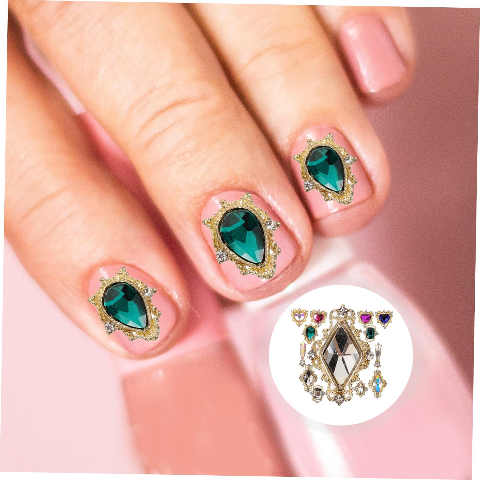 5 Set per Unghie Decorazioni Cristallo per Nail Art per Manicure e Crafting Utilizzabili per Decorazioni Smartphone e Scrapbooking