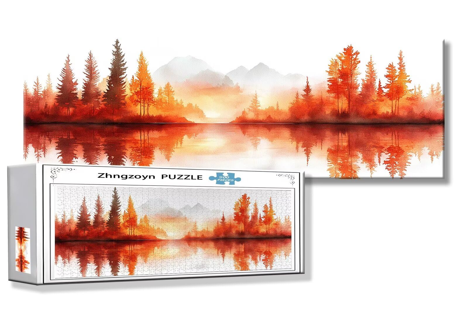 Puzzle Montagne 900 Pieces Paysage Puzzle Adultes 87 x 34 cm DIY Difficile Classiques Jigsaw Panoramique, Adulte Jeu éducatif, 2025 Bois Jigsaw Art Impossible Famille Challenge, Cadeau pour Femme I-3