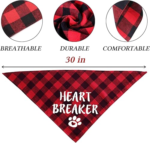 Miniatura 4 de STMK Bandana para el día de San Valentín, diadema de corazón para el día de San Valentín, bandanas para perros pequeños, medianos y grandes, trajes