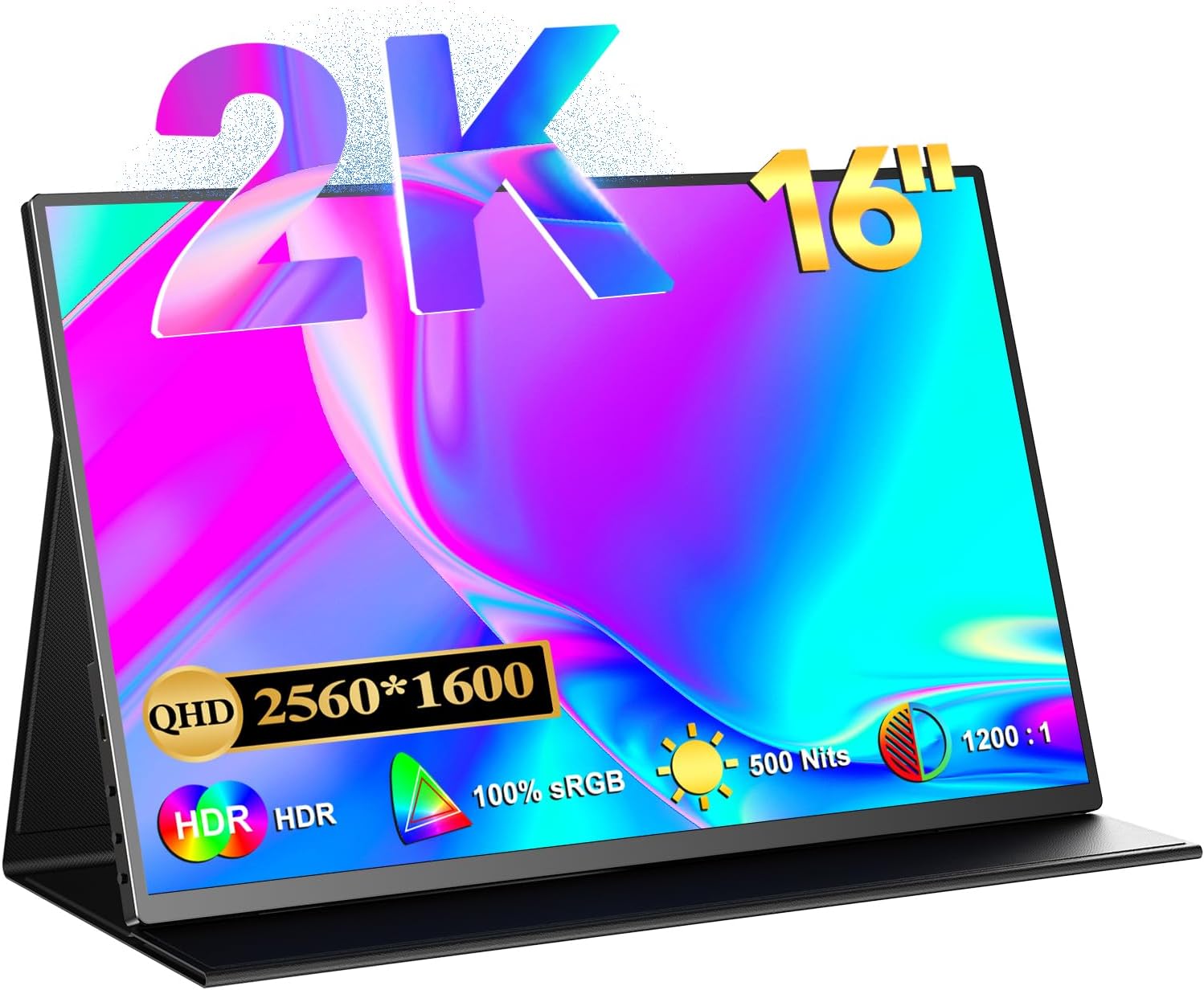 UPERFECT Monitor Portatile 2K 16 Pollici, Display USB 2560 * 1600 Pixel 500 nit Alta Luminosità Schermo 1200:1 IPS Porta HDMI Tipo C per PC Laptop Telefono cellulare Switch Xbox PS4/5 UPERFECT Monitor Portatile 2K 16 Pollici, Display USB 2560 * 1600 Pixel 500 nit Alta Luminosità Schermo 1200:1 IPS Porta HDMI Tipo C per PC Laptop Telefono cellulare Switch Xbox PS4/5