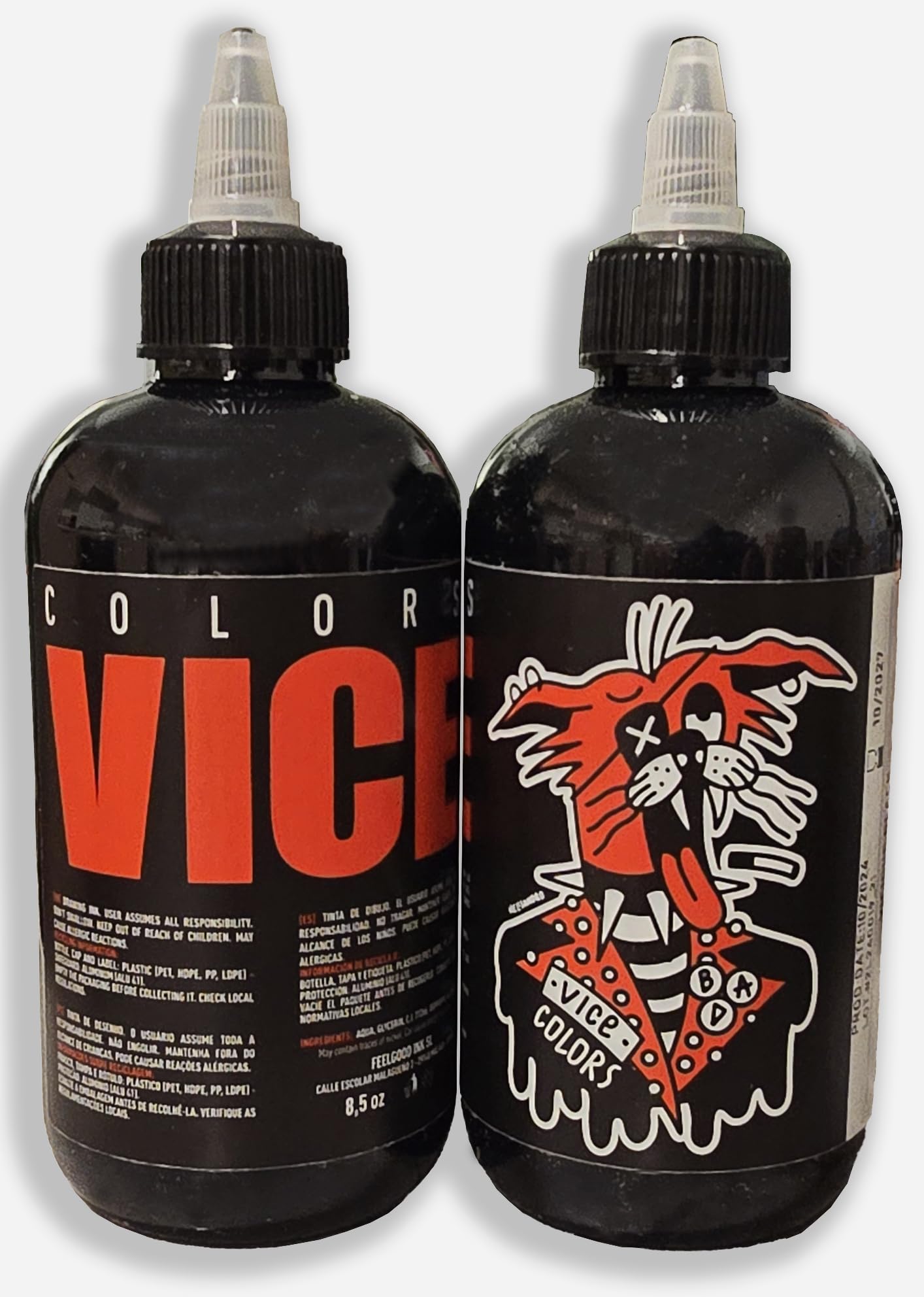 Vicious Black – Inchiostro per tatuaggi, la scelta per i tatuatori per oscuramento, lavoro nero pesante e disegni neri solidi, 250 ml