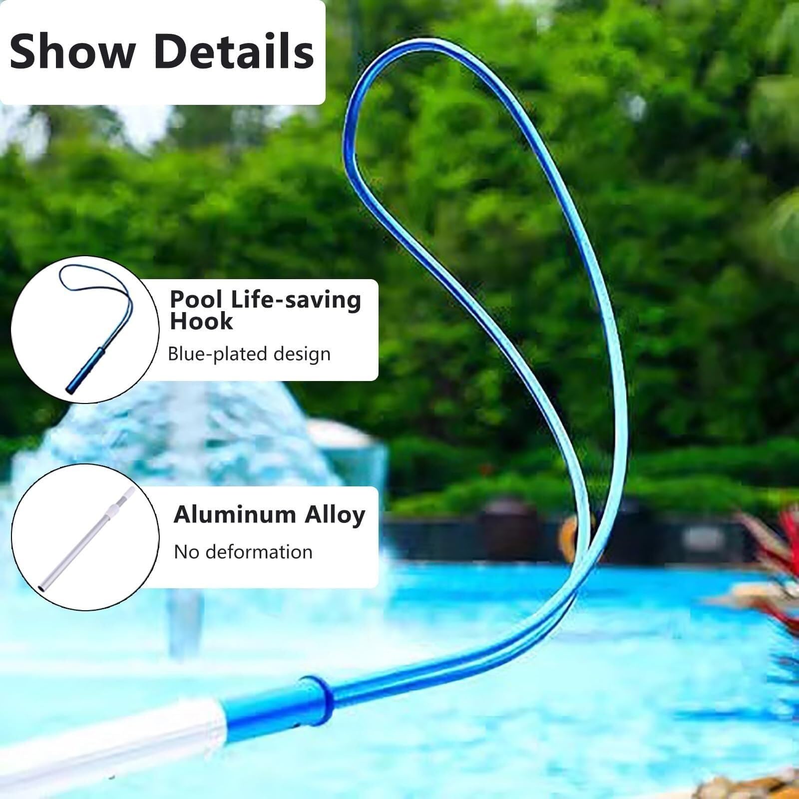 Perche de sauvetage télescopique pour la sécurité de la piscine, équipement de sauvetage d'urgence pour terrains de jeux et parcs aquatiques