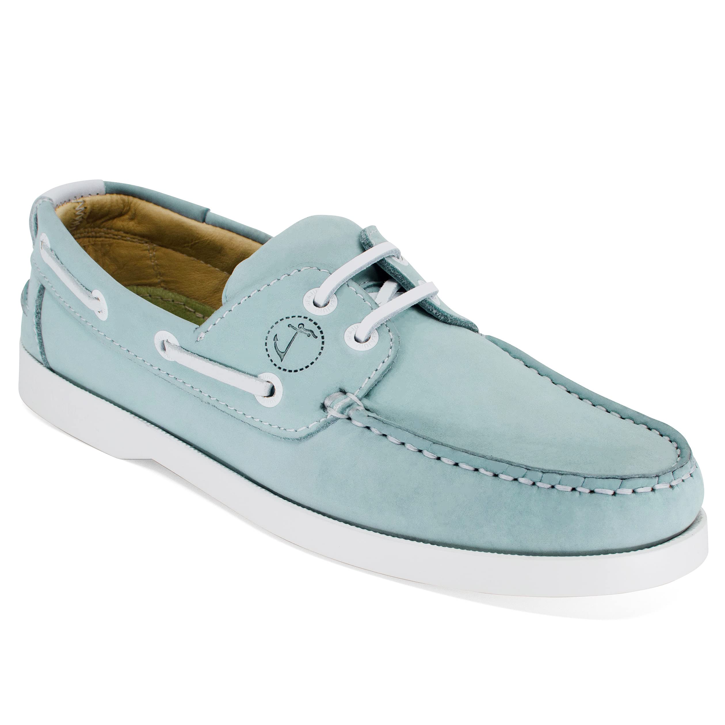 Seajure Scarpe da Barca da Donna Nacpan in Pelle Nabuk Azzurro