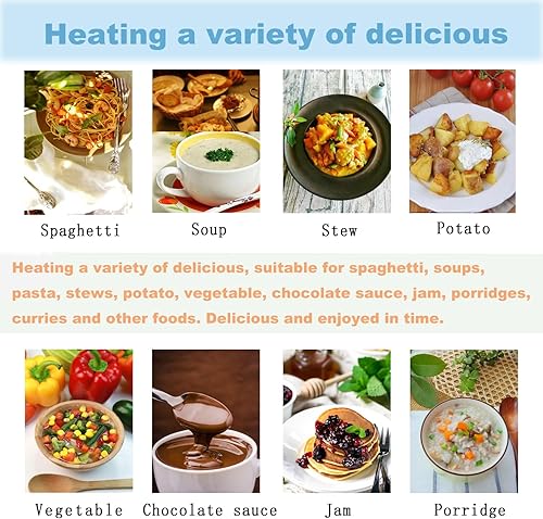 Miniatura 2 de INTBUYING Calentador de sopa de alimentos con 2 cacerolas, calentador de vapor Bain Marie de acero inoxidable con 2 ollas 110 V 1500 W