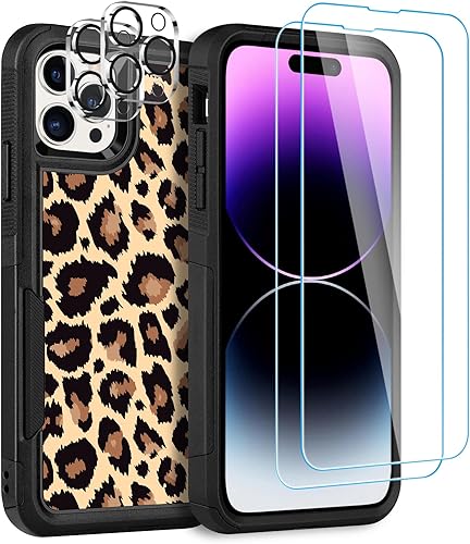 Miniatura 96 de Diseñada para iPhone 12/12 Pro, funda protectora delgada y ligera, de 6.1 pulgadas, para mujeres y niñas, bonito patrón de leopardo y guepardo