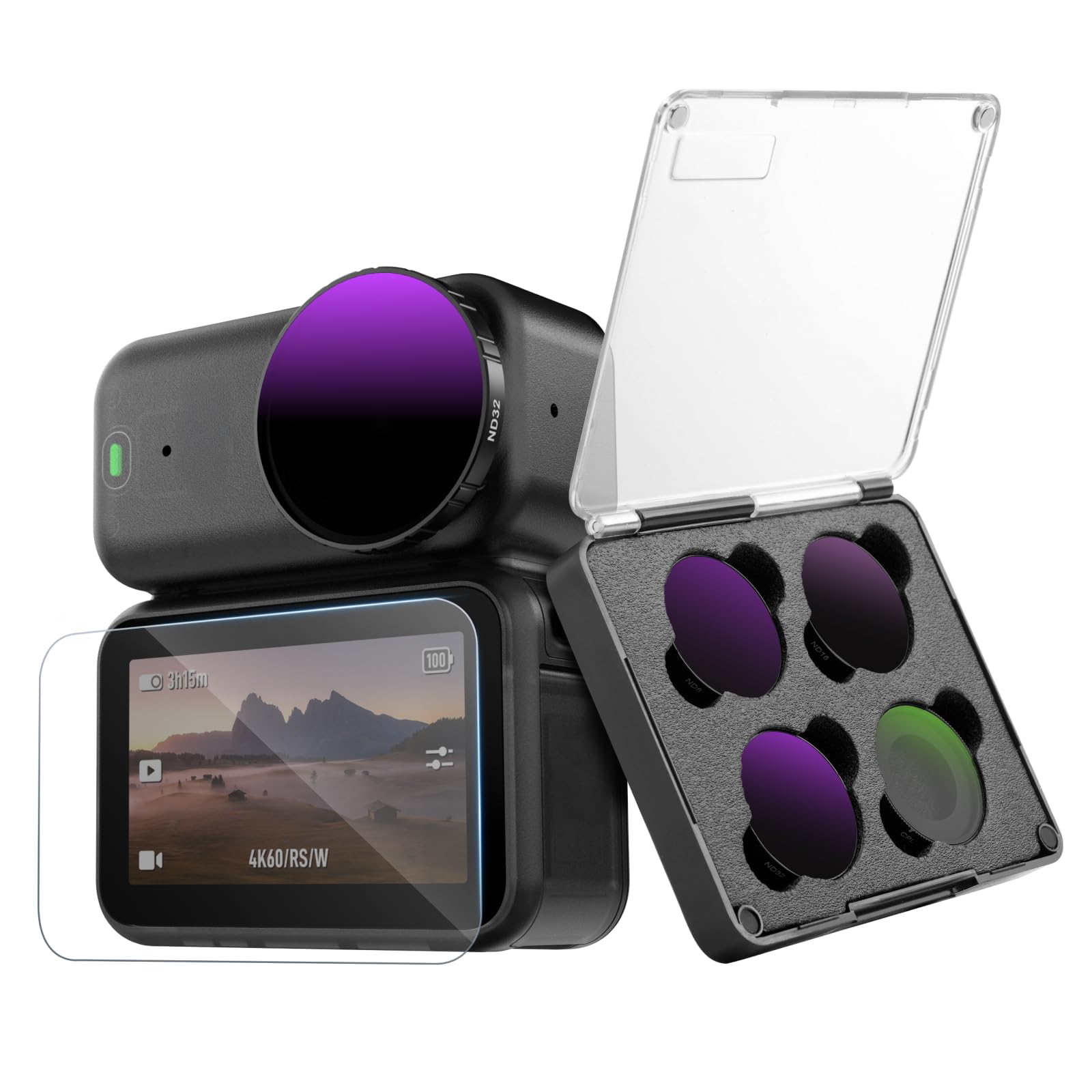 TELESIN Kit Filtri CPL ND per DJI Osmo Nano Filtri CPL ND8 ND16 ND32 + Proteggi Schermo Vetro Temperato Filtri Densità Neutra e Polarizzatori Vetro Ottico HD Accessori per Action Cam Vlog Viaggio