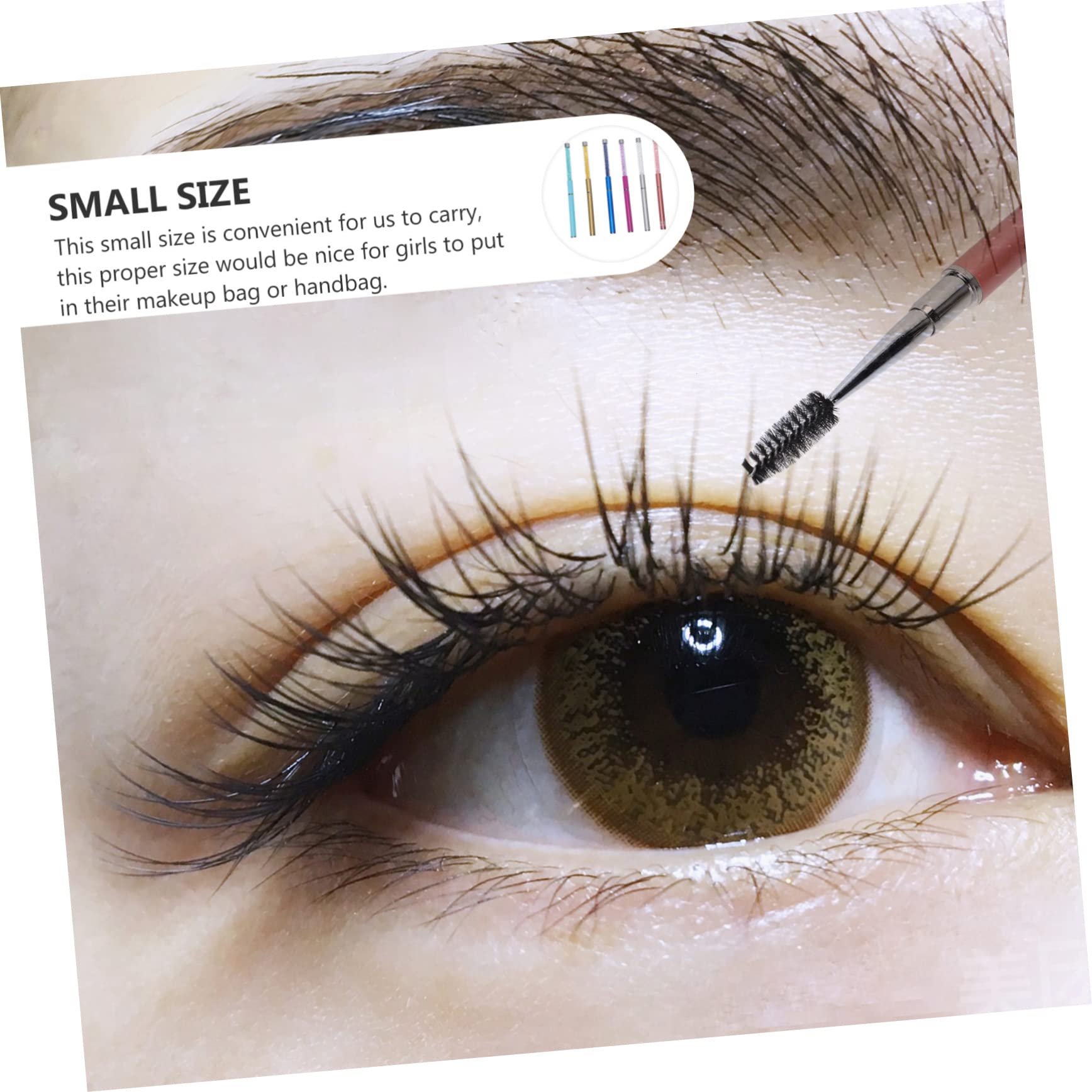 Beatifufu Elegant Eyelash Brush Set 6pcs Lash Brush Mascara Applicator for Travel Dating Business Trips