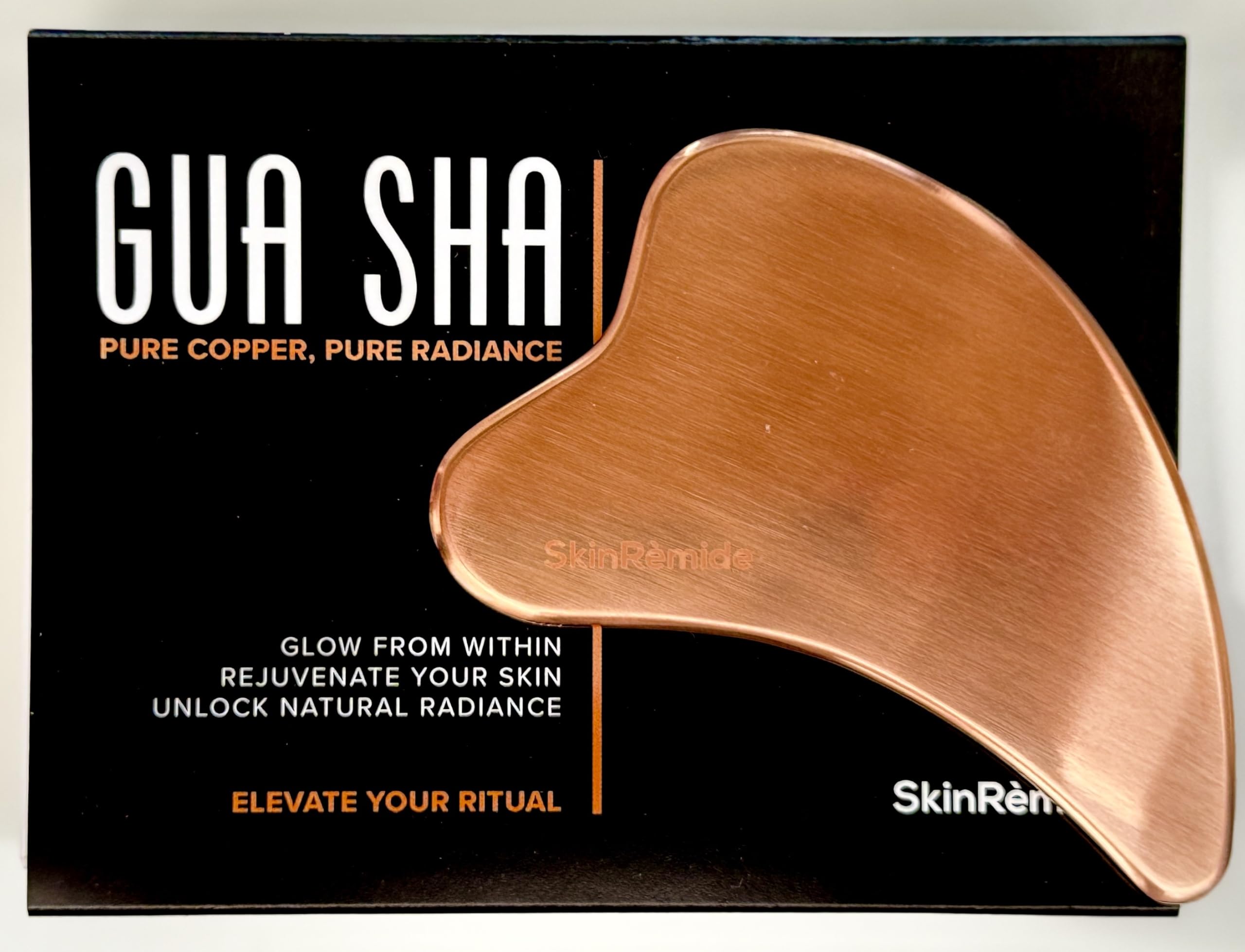 Herramienta gua sha 100% de cobre para cara, cuello y cuerpo – masaje facial natural y cuidado de la piel