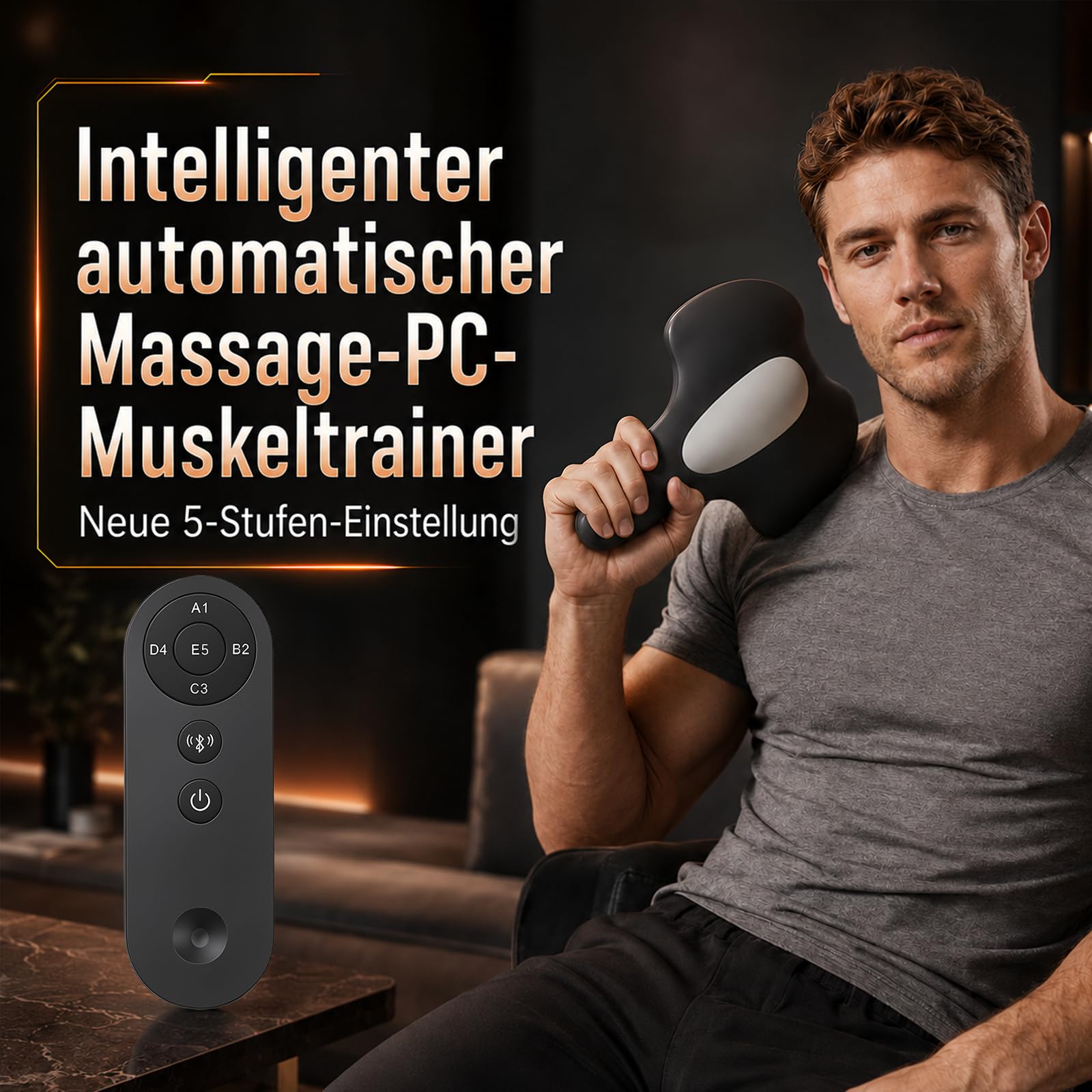 Beckenbodentrainer für Maenner und Frauen elektrisch, mit Wärme, Vibration, Luftkissen, 5 Intensitätsstufen, Fernbedienung, Tragbar für Blasenkontrolle, Muskelstärkung und Rehabilitation