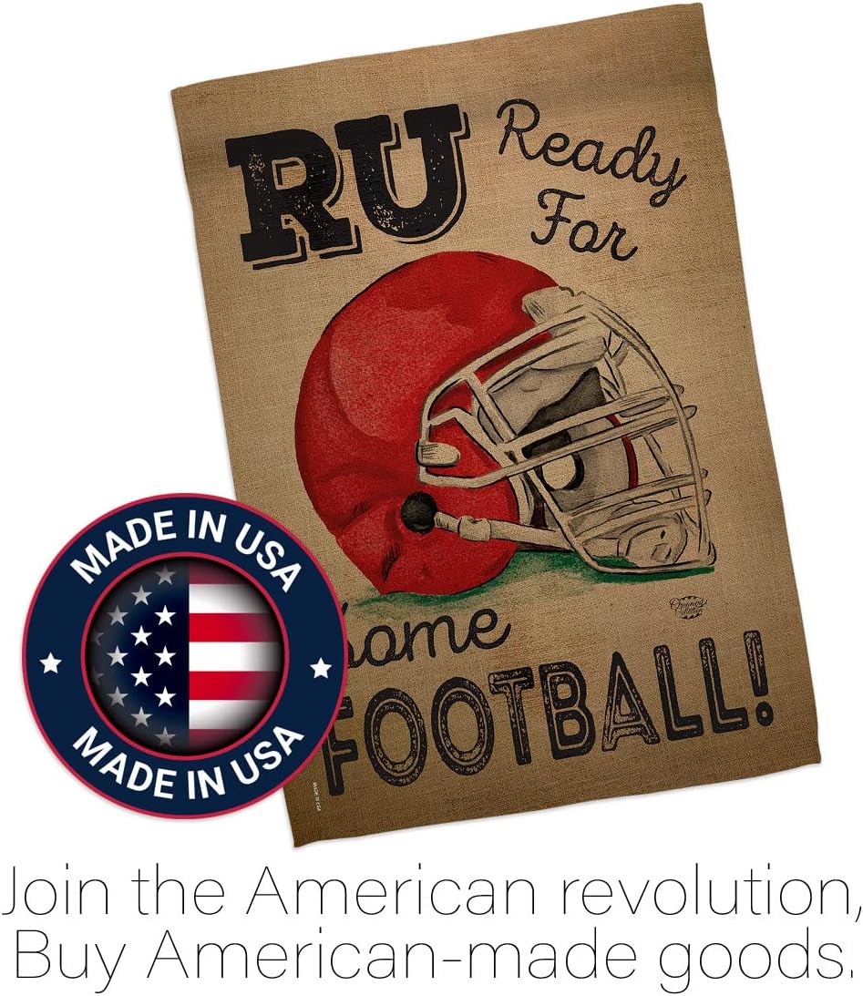 Ready for Some Football Garden Flag - Set with Stand Sports NFL American Team Super Bowl Entertainment Activity Physical - House Decoration Banner Small Yard Gift Double-Sided Made In USA 13 X 18.5
