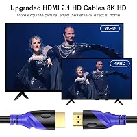 Cablu HDMI 2.1 Rommisie 1 m 8K 60 Hz 4K 120 Hz eARC HDR10 HDCP 2.2 2.3 48 Gbps PC TV HDTV Blu-ray 6