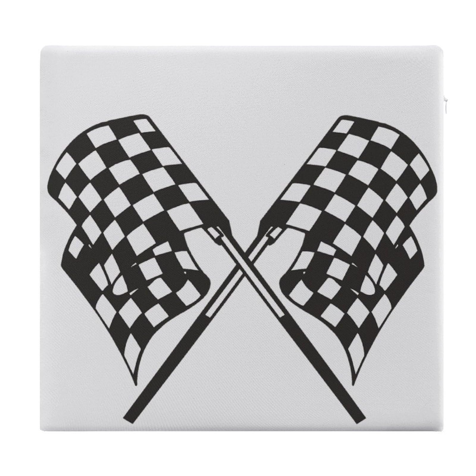 JZemdybill Chair Pad, Checkered Flags Race Flag Seat Pad, Square Chair Cushion for Yoga Living Room Balcony