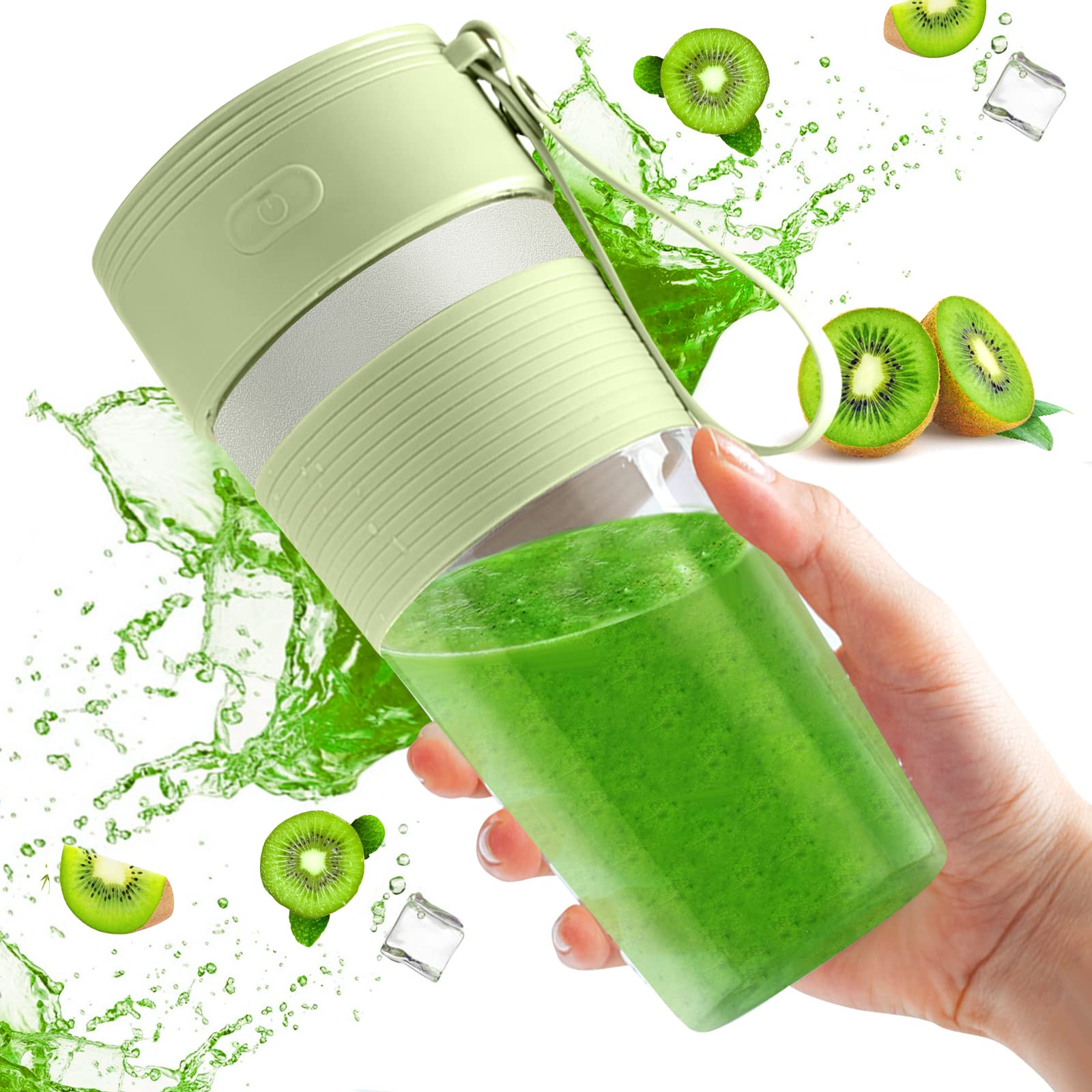 2BK Sports Blender Cup, One-handed Drinking Mini Blender for Shakes and Smoothies,Personal Blender with Rechargeable USB, ...