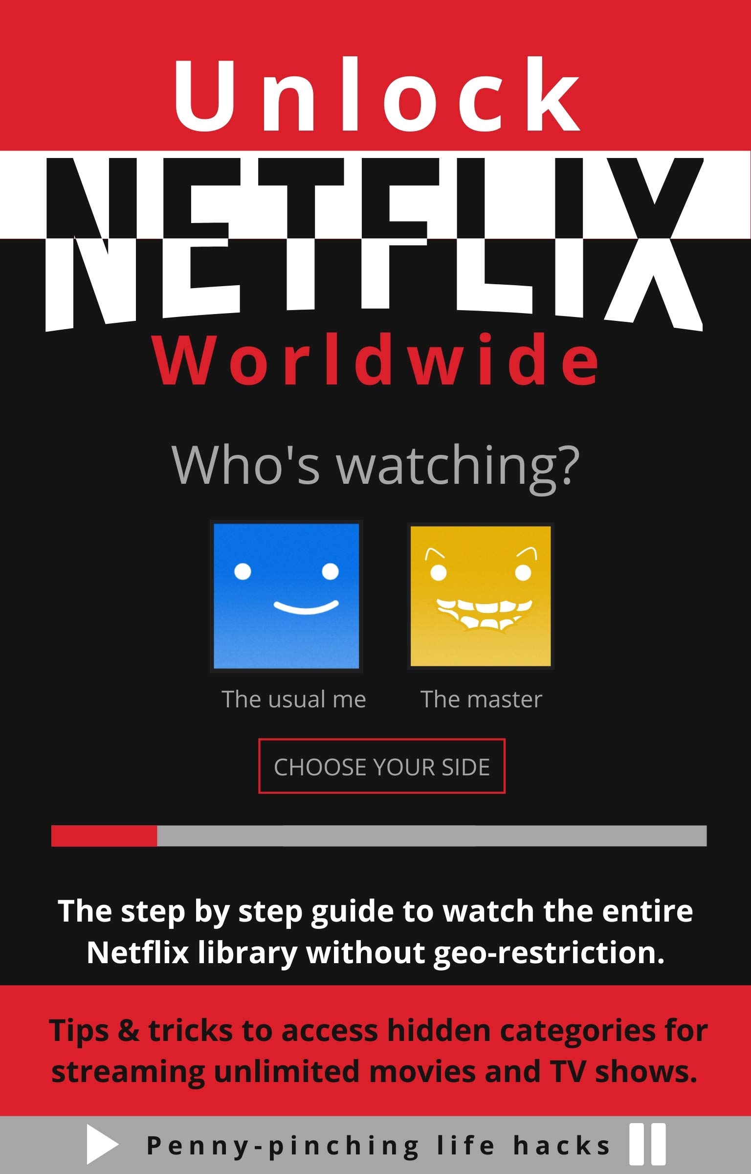 Unlock Netflix Worldwide: The step by step guide to watch the entire Netflix library without geo-restriction. Tips & tricks to access hidden categories ... movies and TV shows. (English Edition)