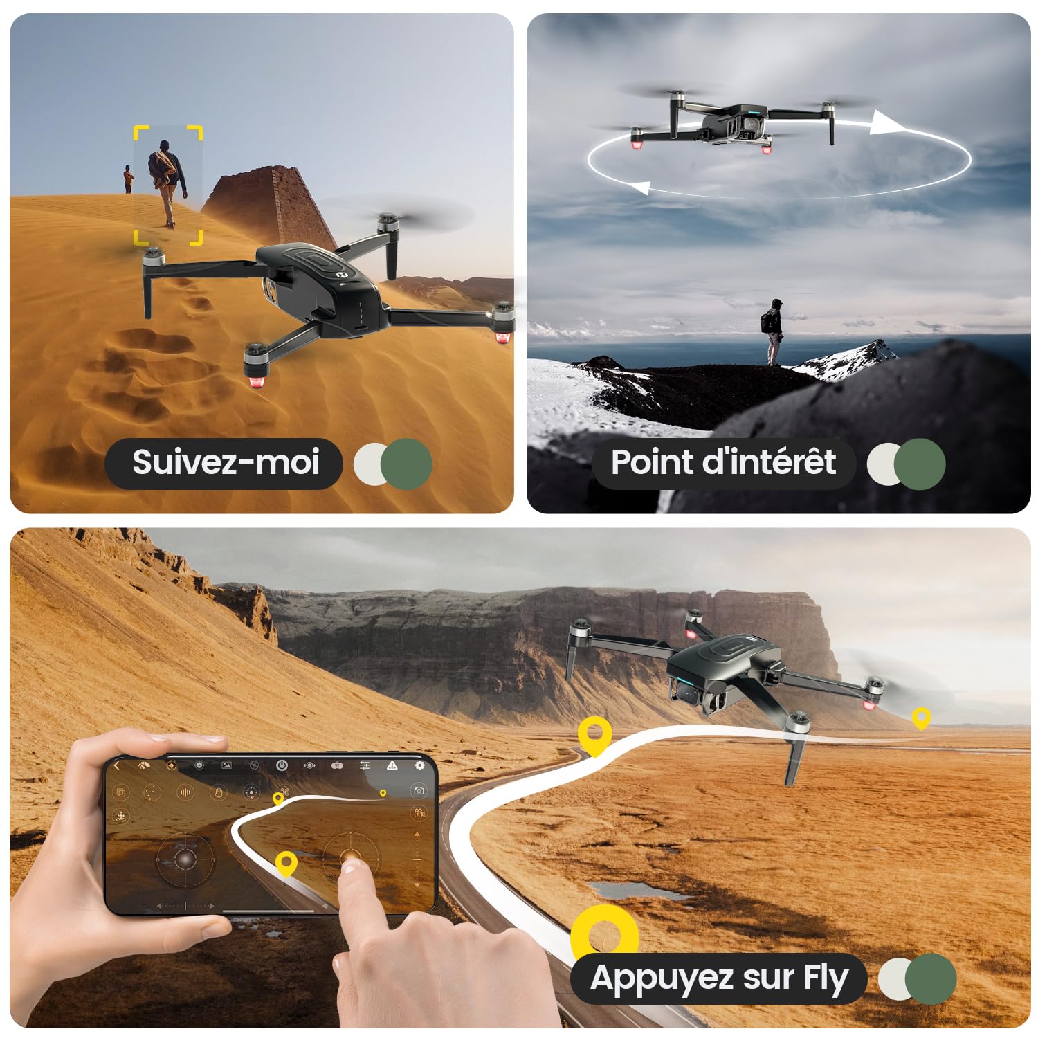 Holy Stone HS175G GPS-Drohne mit 8K EIS, faltbarer FPV-Quadcopter für Erwachsene und Anfänger, bürstenloser Motor, Follow-Me, Kreisflug, Höhenhaltung, 60 Min Flugzeit, unter 249 g, C0
