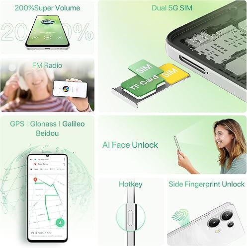 Miniatura 6 de UMIDIGI Teléfono celular G9 5G, teléfonos Android 14 desbloqueados, 12 (6+6) GB +128GB1TB TF Expand, 5G Dual SIM, cámara de 50MP, pantalla HD+ 90Hz