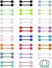 SCERRING 14G Nipple Rings Acrylic Bioflex Flexible Stainless Steel Tongue Ring Nipplerings Barbell Body Piercing Jewelry Retainer for Women Men 14mm 48PCS