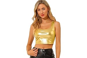 Women's U Neck Party Gold Shirt