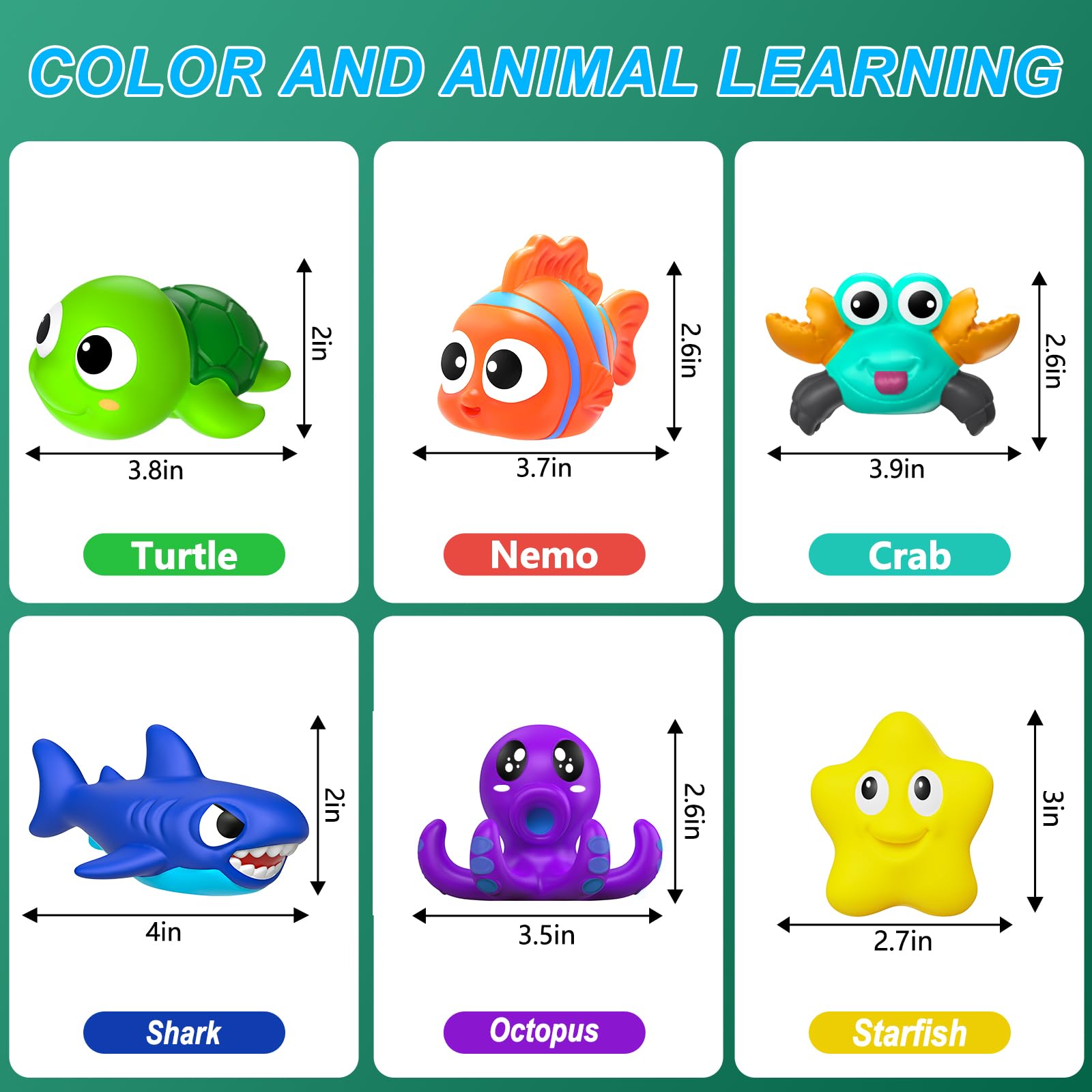 No Hole Mould Free Baby Bath Toys for Toddlers 1-3,infant Bathtub Toys for Babies 6-12-18 Months,Shower Toys Pool Toys for 1 2 3 4 Years Old Boys Girls Kids - 4