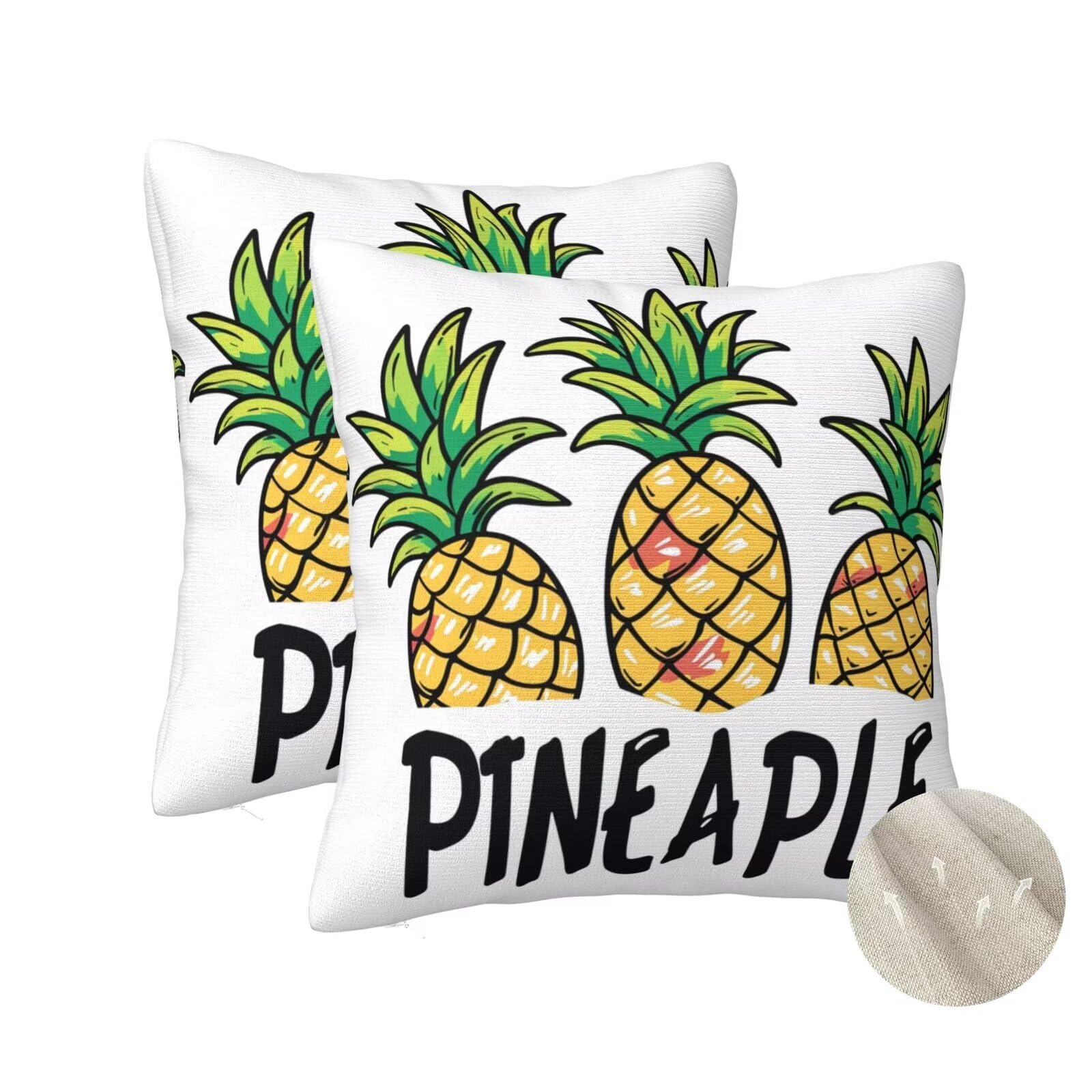 Housses de coussin fruits 60x60 cm lot de 2 taie oreiller carré zt35