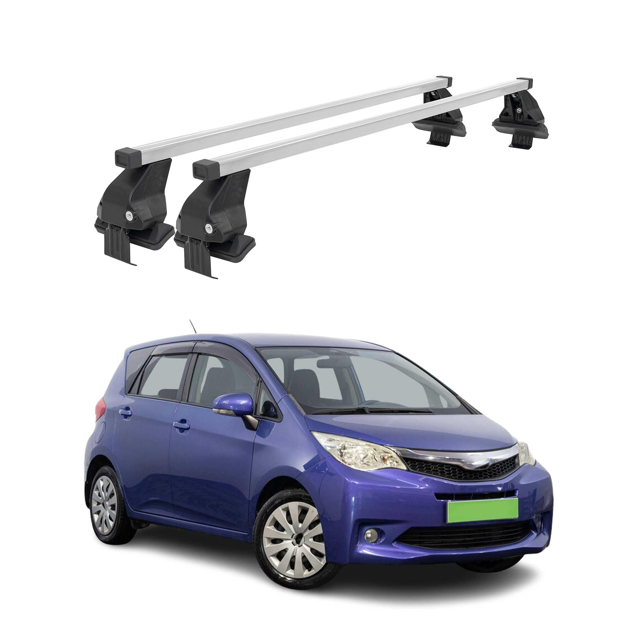 OMAC Barre portapacchi trasversali in acciaio per Subaru Trezia 2011-2016 – Antifurto Incluso – Testata City Crash – DIN 75302:2019 – ISO/passo 11154:2006 – Carico Max 50 kg Argento