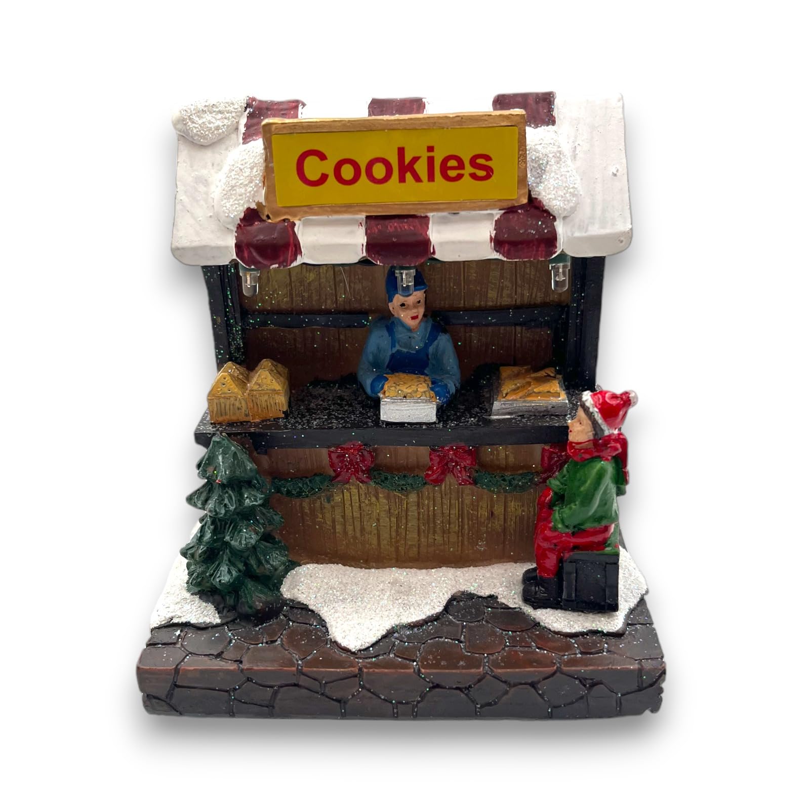 Generico Set 4 pz Giostrine Città del Natale Mercatino Natalizio Chioschetti in 4 Soggetti Villaggio di Natale Addobbi Natalizi