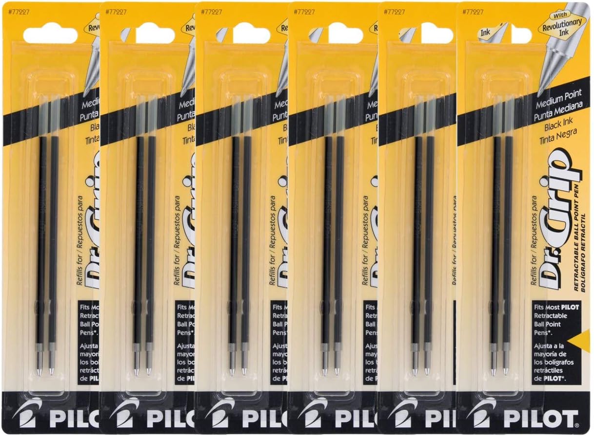 PILOT Dr. Grip Ballpoint Ink Refills for Retractable Pens, Medium Point, Blue Ink