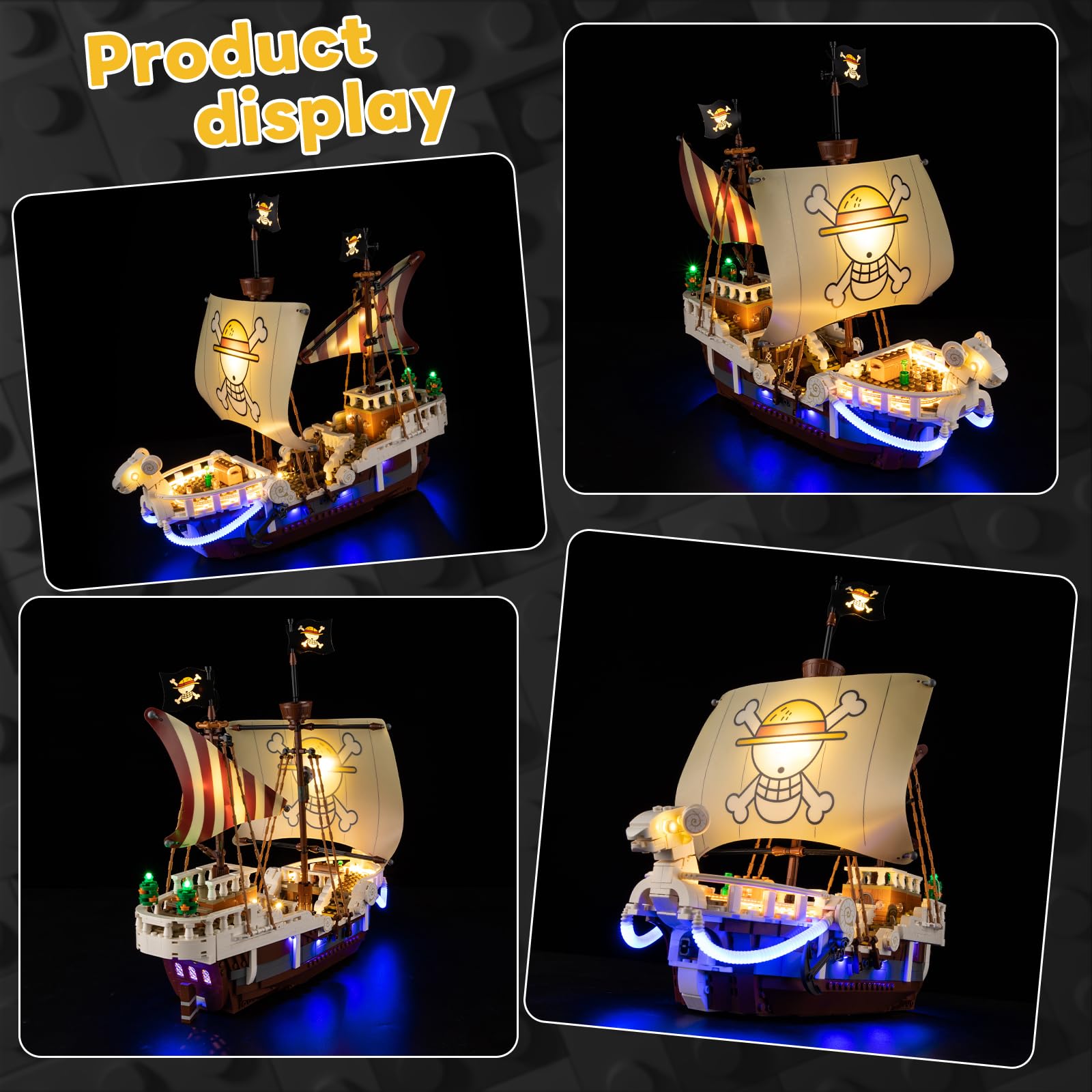 Kyglaring Led Licht Kompatibel mit Lego Das Piratenschiff Flying Lamb 75639 Bausteine, LED Beleuchtungszubehör für das Lego Modellset 75639, Touch Version (Ohne Bausteine)