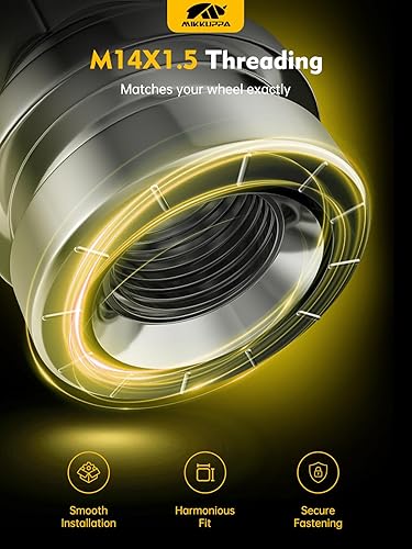 Miniatura 4 de MIKKUPPA OEM M14x1.5 Tuercas de rueda - Reemplazo para 2017-2023 Ford F250 F350, tuercas hexagonales de 1316" 21mm de extremo cerrado cromado con