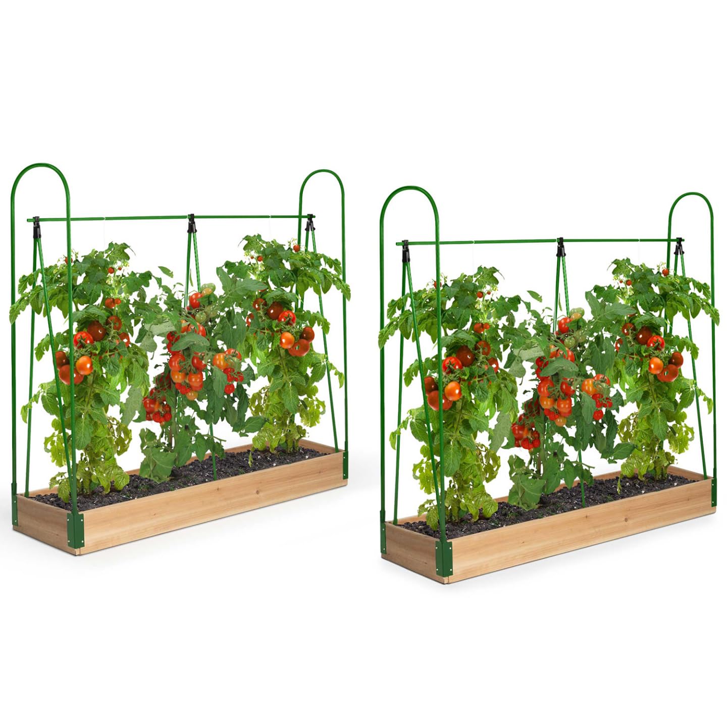 IDMarket - Duo serres à tomates modulables spéciales Croissance kit Complet bâche + Support