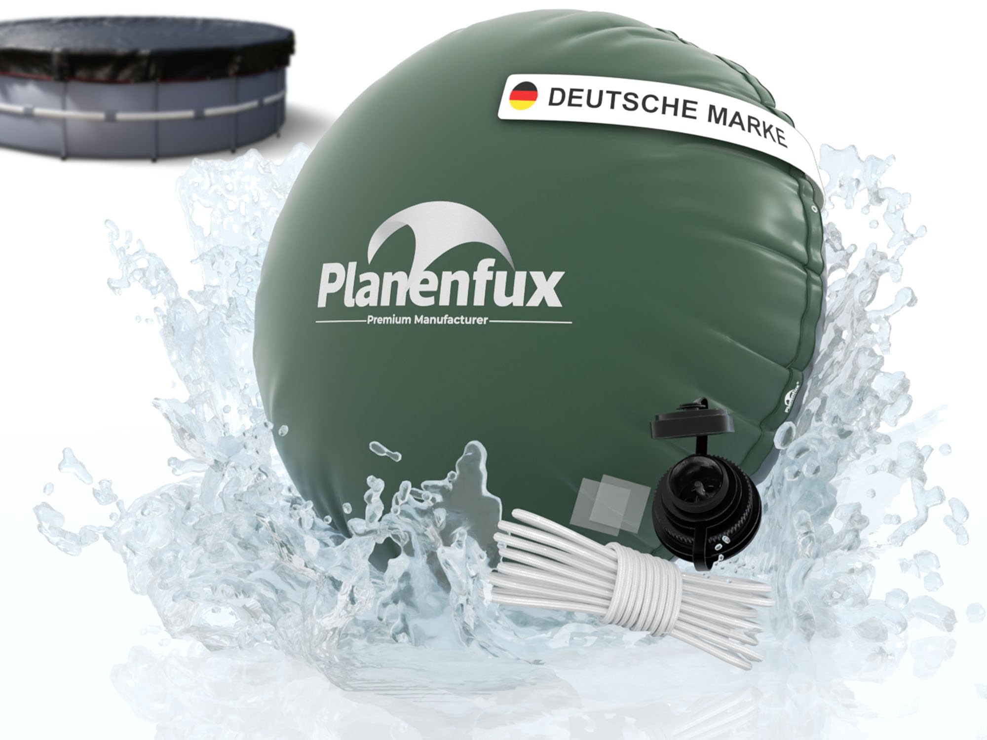 Planenfux® Poolkissen rund Winter Ø 400 cm (für Ø 400-500 cm Pools) | 4m XXL Pool Luftkissen | Pool Kissen Winterfest | Chlorbeständiges Abdeckkissen für 396 cm, 427 cm, 460 cm & 488 cm Rundpool