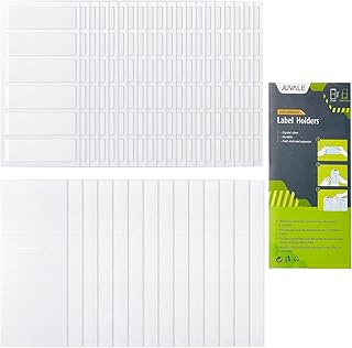 Juvale 120 Pack Clear 3-Ring Binder Spine Label Holder Stickers with 126 Blank White Inserts, Self-Adhesive Pocket Sleeves...