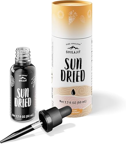 Pure Himalayan Shilajit, Gotas líquidas secadas al sol, auténticas y puros, minerales traza naturales y complejo de ácido fúlvico (1.7fl oz, paquete