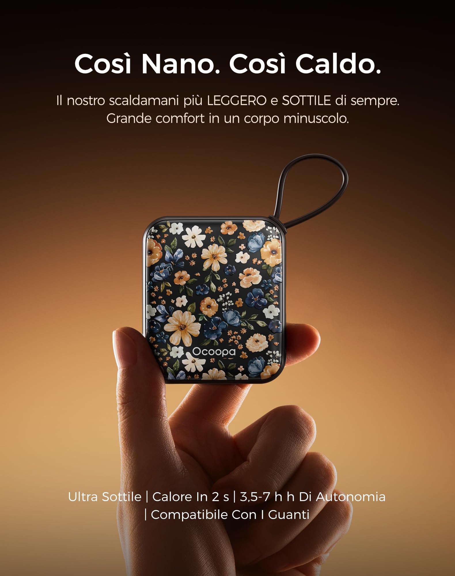OCOOPA Scaldamani Elettrico 2 Pezzi, Portatile Scalda Mani USB Ricaricabile 4000mAh, 3 Livelli fino a 52°C, Utile Regalo di Natale, Ideale per Sci Invernale, Viaggi e Attività all’Aria Aperta,UT5 Nano