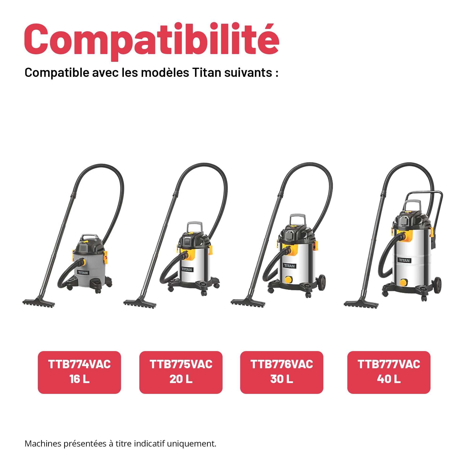 Tuyau d'aspirateur humide et sec avec manchon pivotant compatible avec Titan TTB774VAC, TTB775VAC, TTB776VAC, TTB777VAC Poignée de 35 mm avec curseur de contrôle du flux d'air 3 m