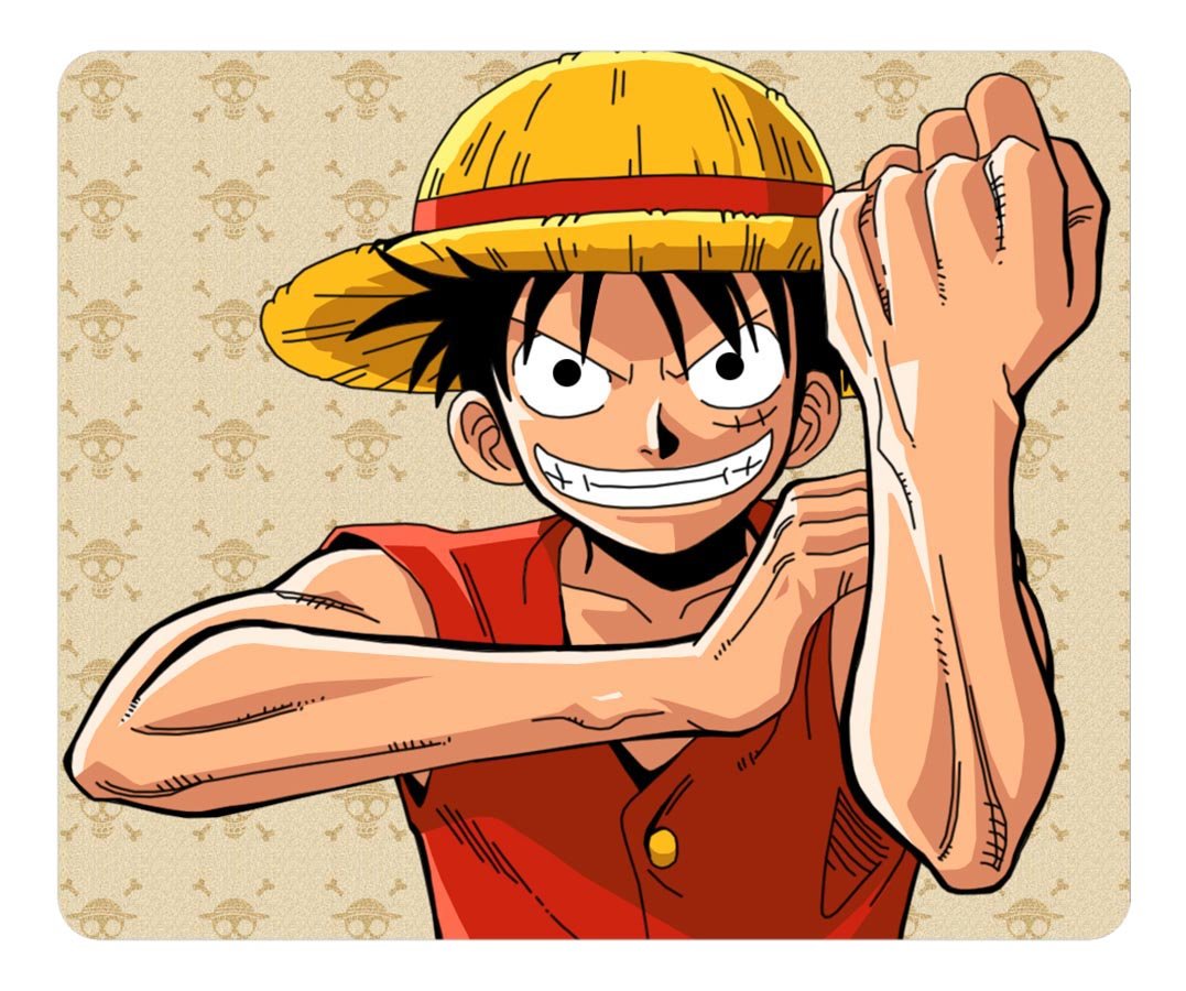 Customized Rectangle Rubber Mousepad Monkey D Luffy Making A Fist High Quality Water Resistent Oblong Soft Gaming Mouse Pads
