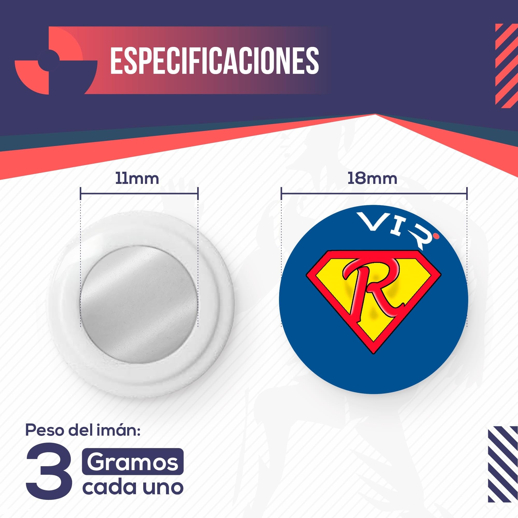 VERY IMPORTANT RUNNER - Pack de 4 Imanes Deportivos con Bolsa Impermeable - Imanes Sujeta Dorsales para Running y Triatlón 18mm - Sujeción Segura Sin Agujeros en la Ropa - Diseño Súper Runner — view 2