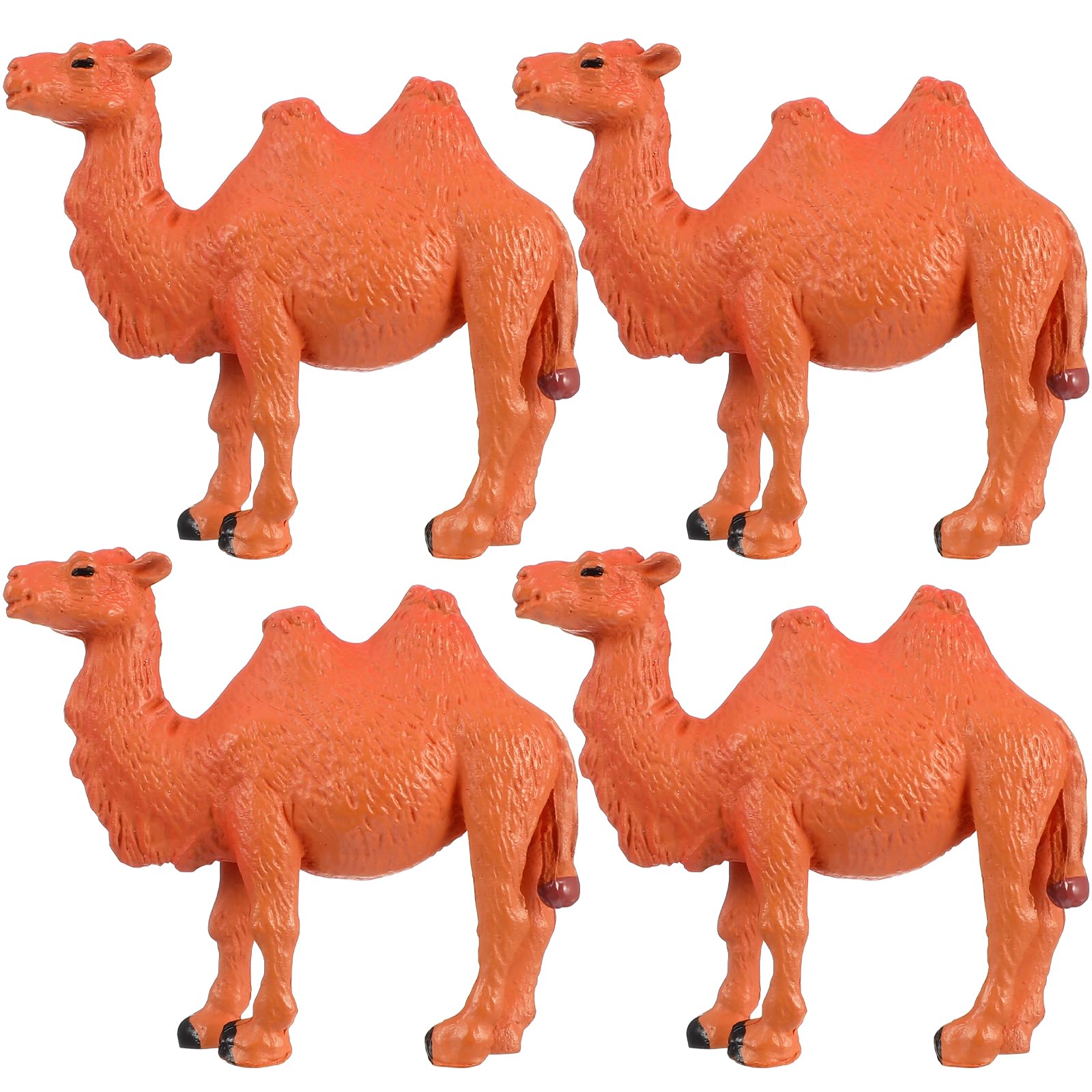 TOYANDONA 4PCS Hand Painted Camel Figurines, Camel Figurines Hand Painted for Table Desktop Cake Toppers