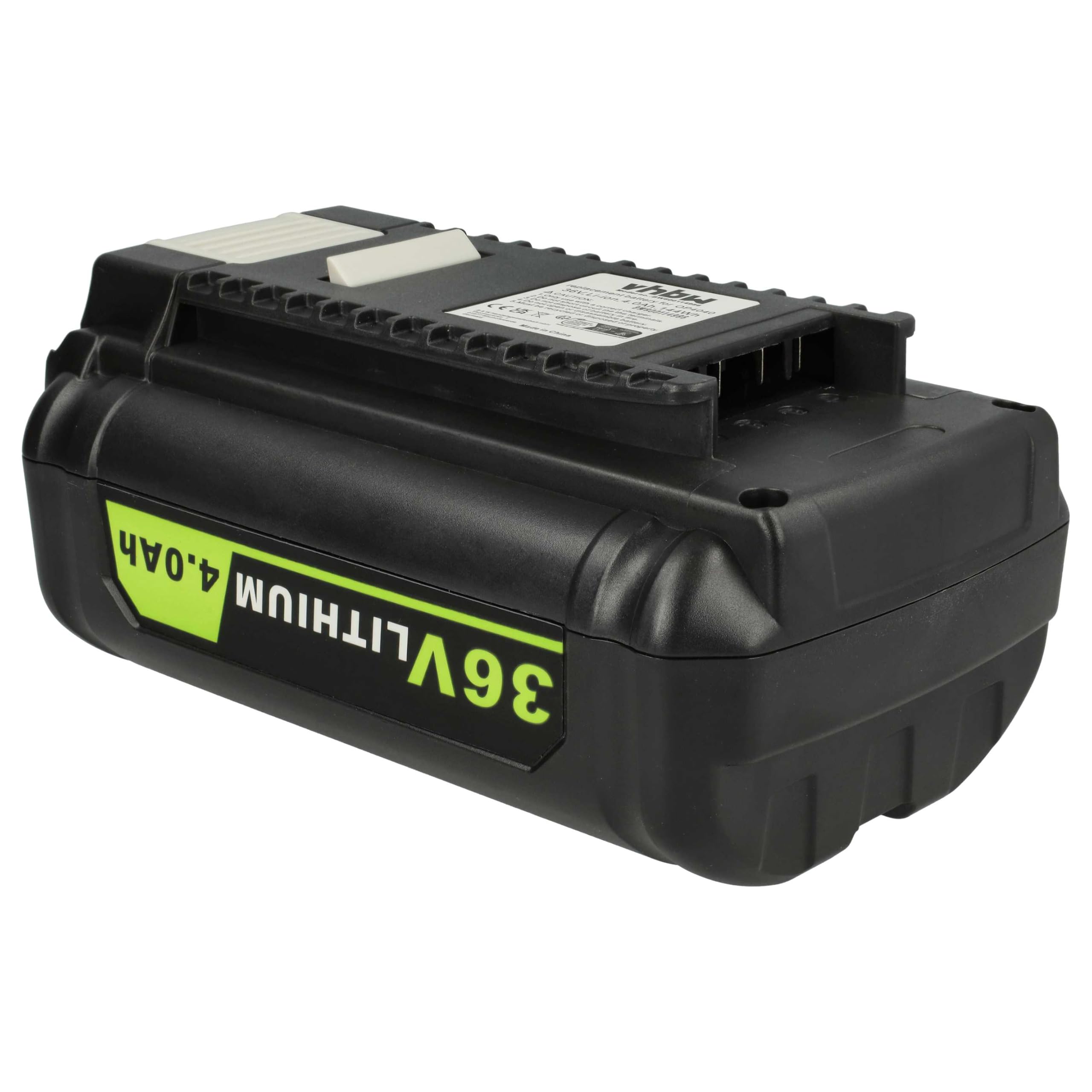 vhbw 1x batería Compatible con Ryobi 40V Brushless Li-Ion Cordless Electric Lawnmower Herramienta (4000 mAh, Li-Ion, 36 V)
