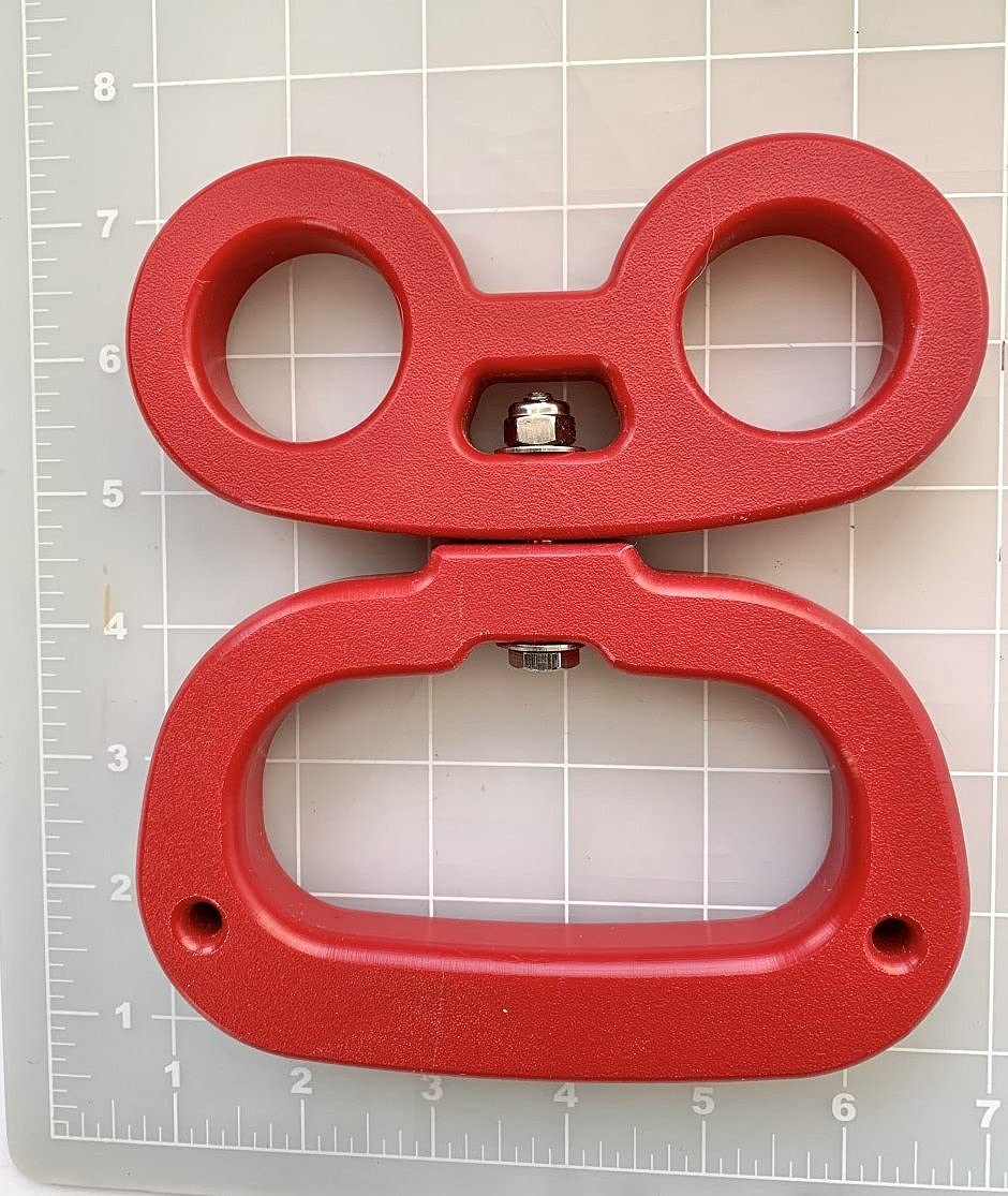 Tangle Free 2 Dog Handle, 2 Way Coupler, Double Leash Handle. RED